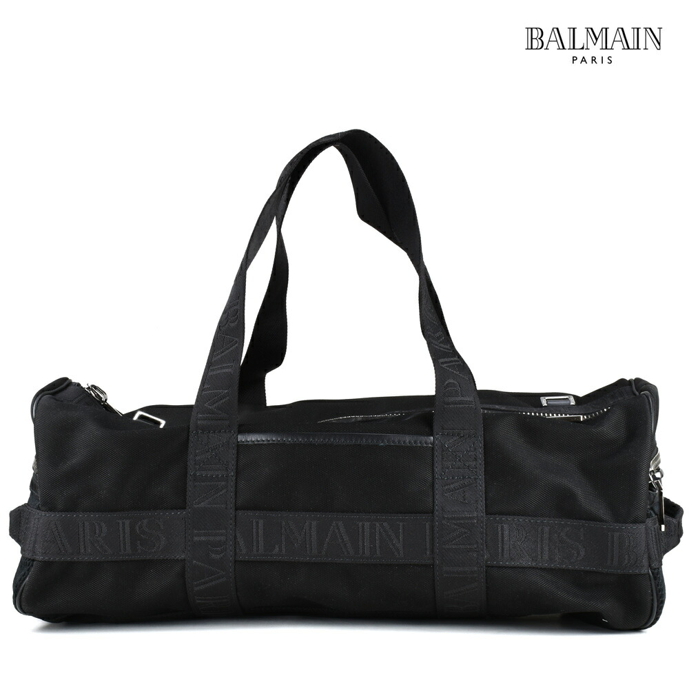【大特価 クリアランスSALE】バルマン BALMAIN S8HS100PNYG/176 BAG BLACK ボストンバッグ 土日御徒面子 黒いこと 黒 メンズ 【貨物輸送無料】