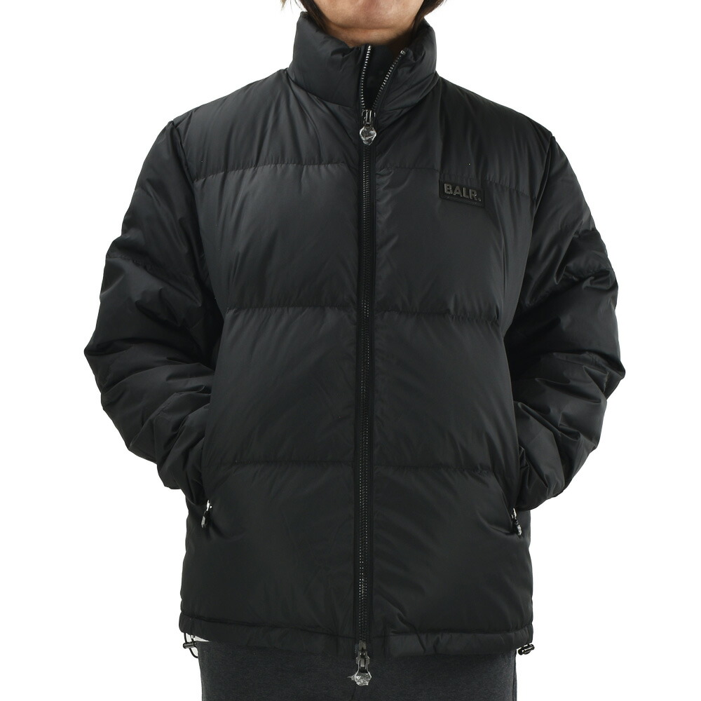 山高帽子 落ちこむ上衣 メンズ ナイロン上衣 上衣 金属元素ロゴタイプ 黒いこと 黒 BALR. MILES STRAIGHT PUFFER JACKET【貨物輸送無料】