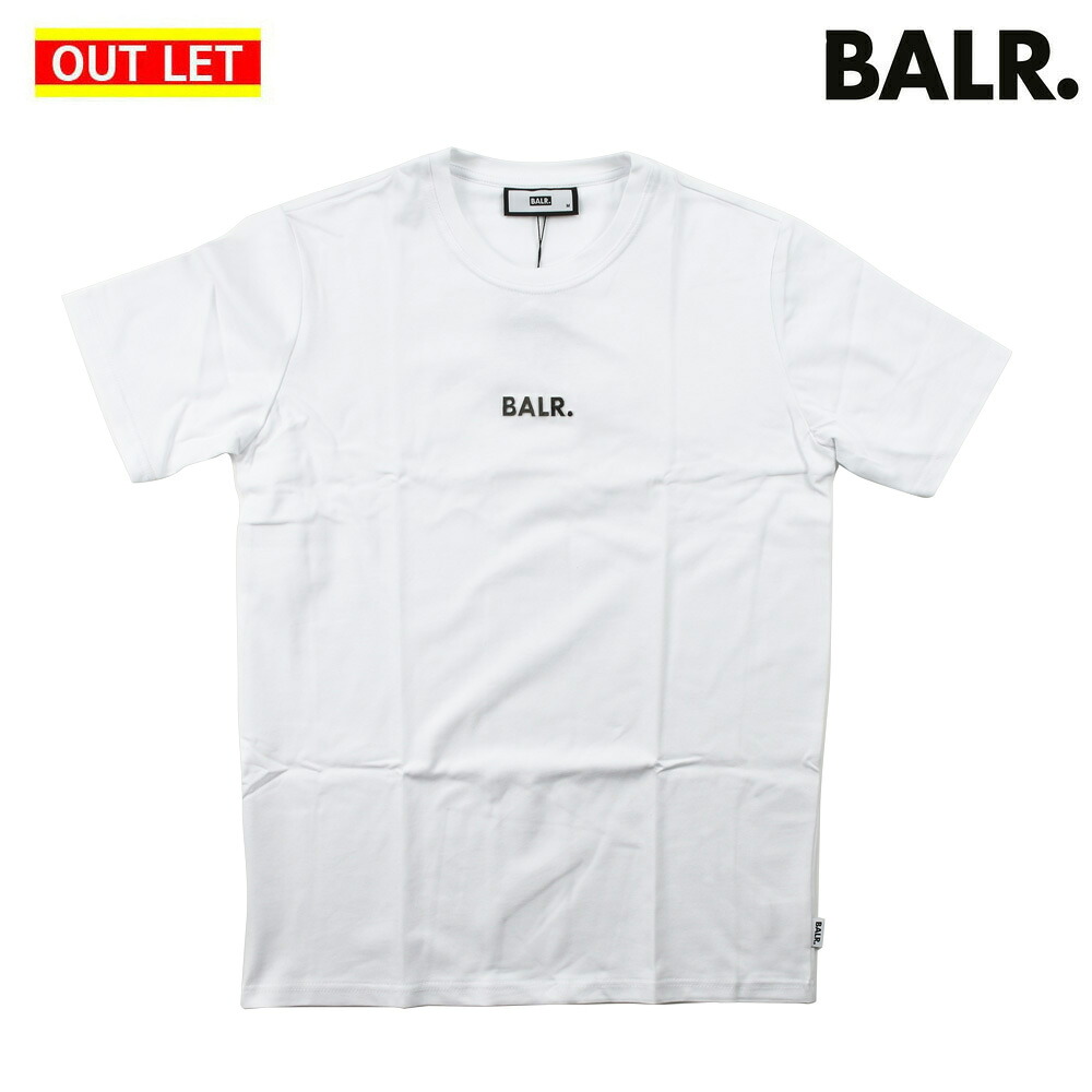 【アウトレット】【返品・交換不可】【表側お腹辺りに糸ほつれあり】ボーラー Tシャツ メンズ カットソー プレートロゴ Tシャツ メタルロゴ 半袖 ホワイト Lサイズ BALR. BL CLASSIC STRAIGHT T-SHIRT【送料無料】｜クラウドモーダ