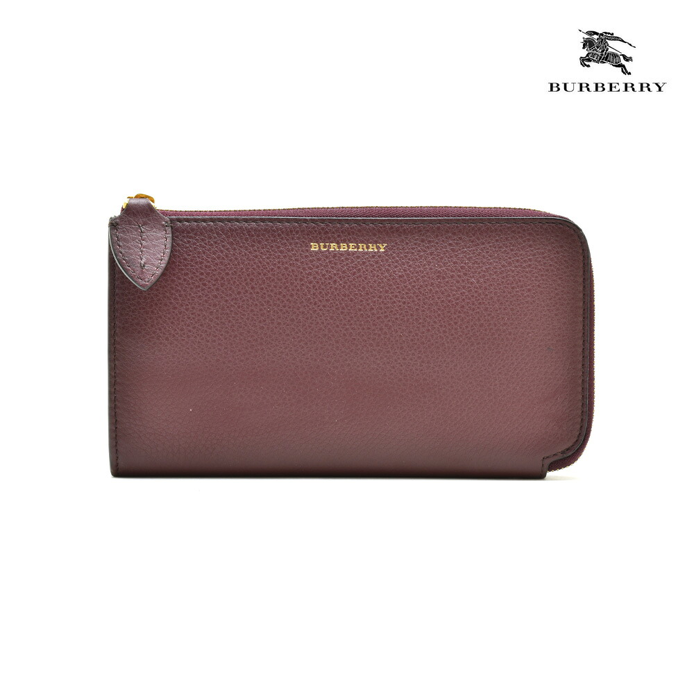 バーバリー BURBERRY 4076661 L字ラウンドファスナー長財布 ロングウォレット ディープクラレット パープル系 レディース【送料無料】｜クラウドモーダ