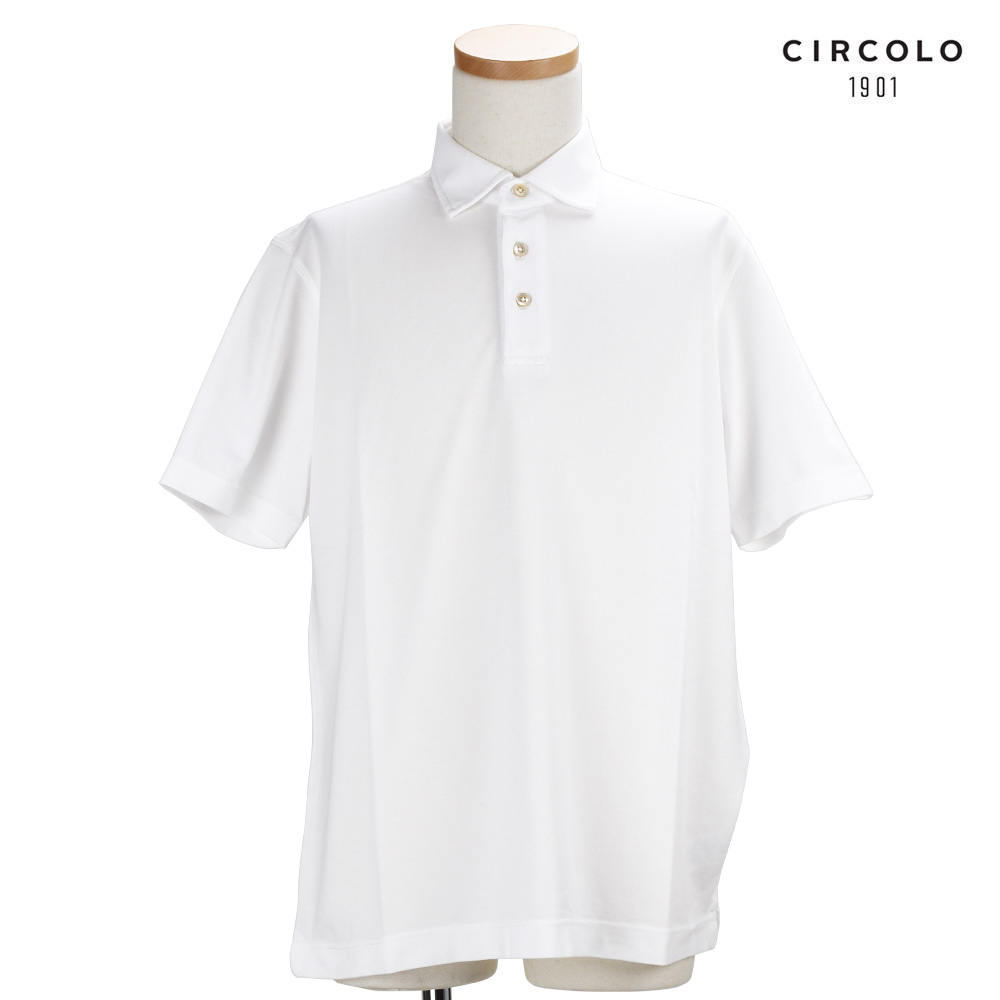 【お買い物マラソンSALE】チルコロ CIRCOLO1901 CN1813 OTTIT Polo Bianco Ottitco トップス ポロシャツ 半袖 ホワイト 白 WHITE メンズ【送料無料】