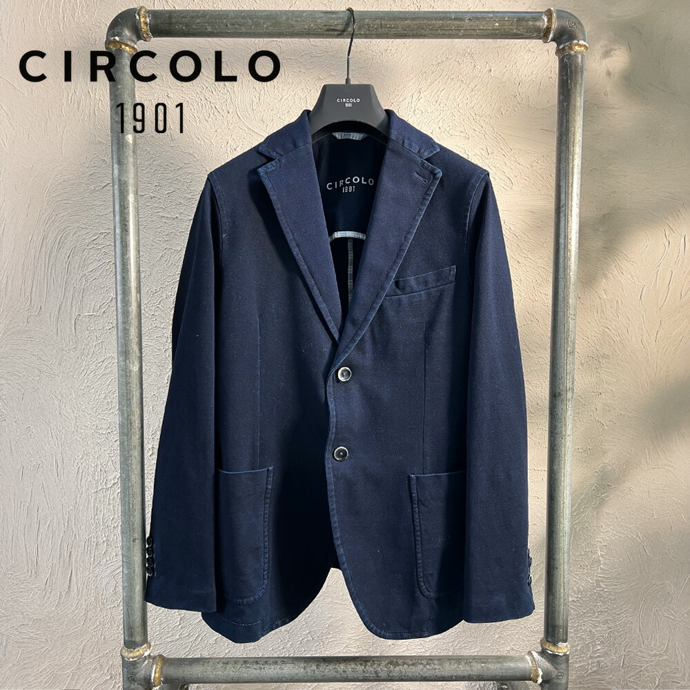 チルコロ シングル 2B ジャケット テーラードジャケット ネイビー 紺色 メンズ CIRCOLO1901 CN2254 INDACO GIACCA 2 BOT PIQUET【送料無料】