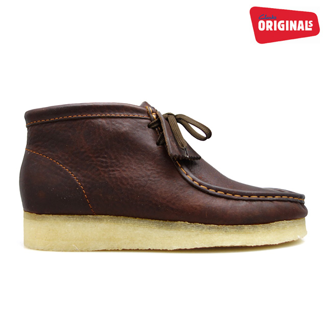 clarks wallabees brown leather