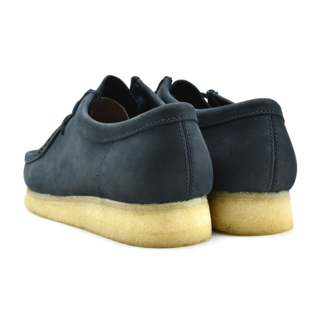 人気カラーの クラークス オリジナルス ワラビー メンズ ローカット モカシン シューズ インク ヌバック レザー ネイビー系 Clarks Originals Wallabee Fucoa Cl
