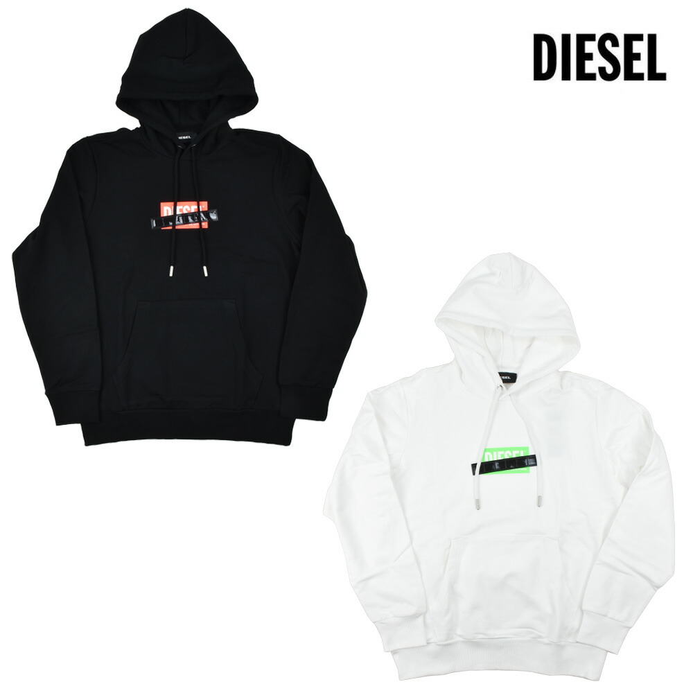 DIESEL◆多層ロゴプリントのパーカー◆S-ボックストフード◆2色 DIESEL ディーゼル スウェットプルパーカー ボックスロゴ
