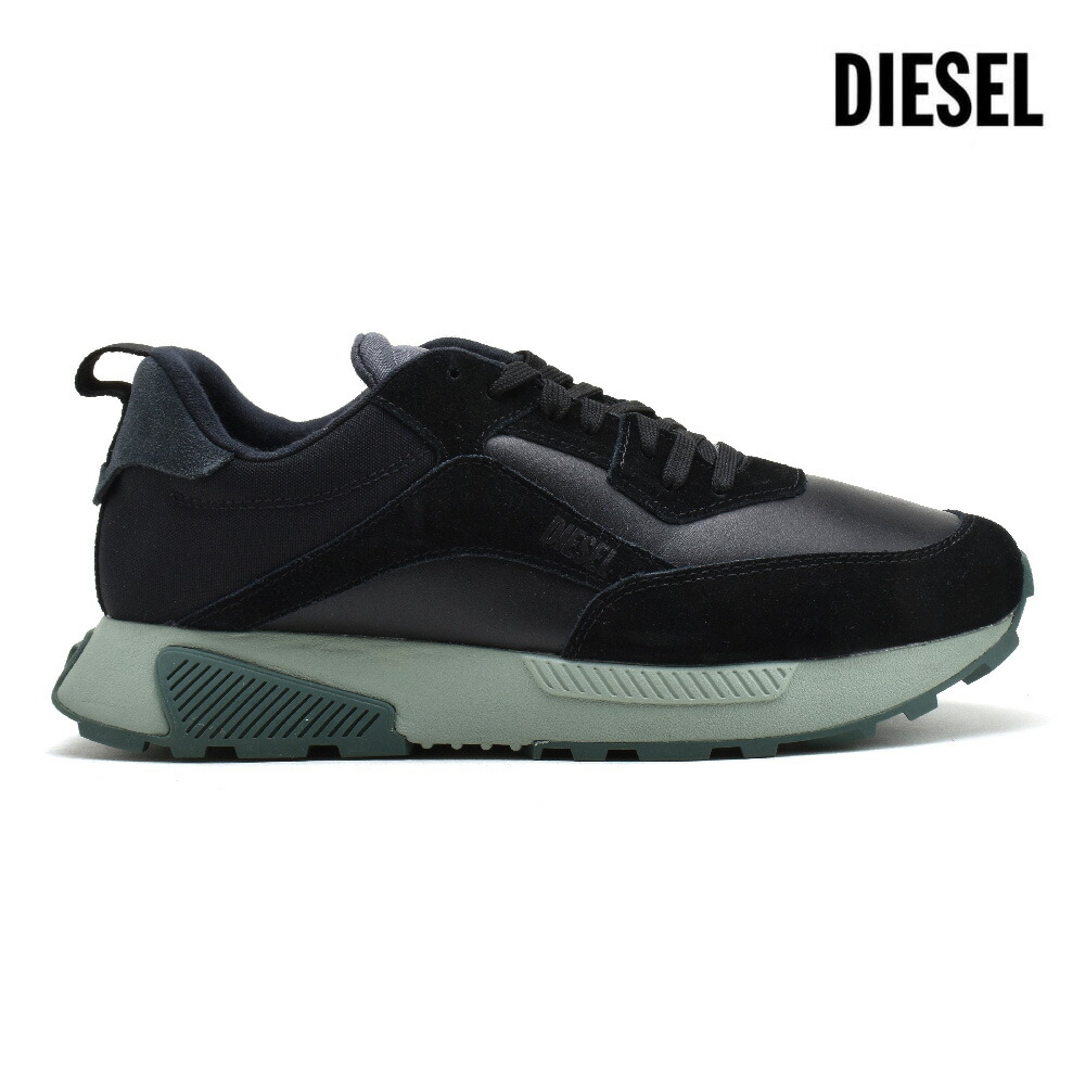 DIESEL レザースニーカー　ディーゼル　インヒールスニーカー ディーゼル DIESEL レースアップスニーカー （BLACK） -waja