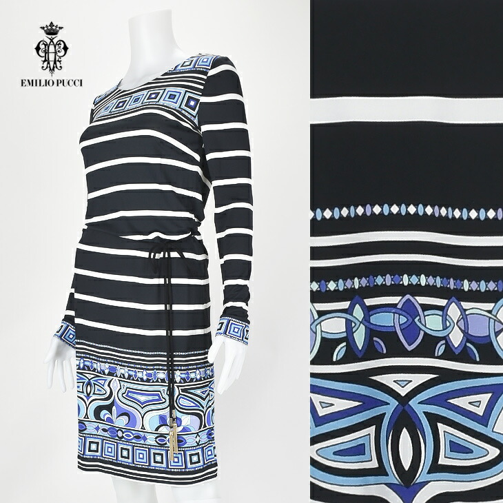 エミリオプッチ EMILIOPUCCI ワンピース 幾何学模様 美品◇エミリオプッチ ワンピース EMILIO PUCCI 幾何学模様
