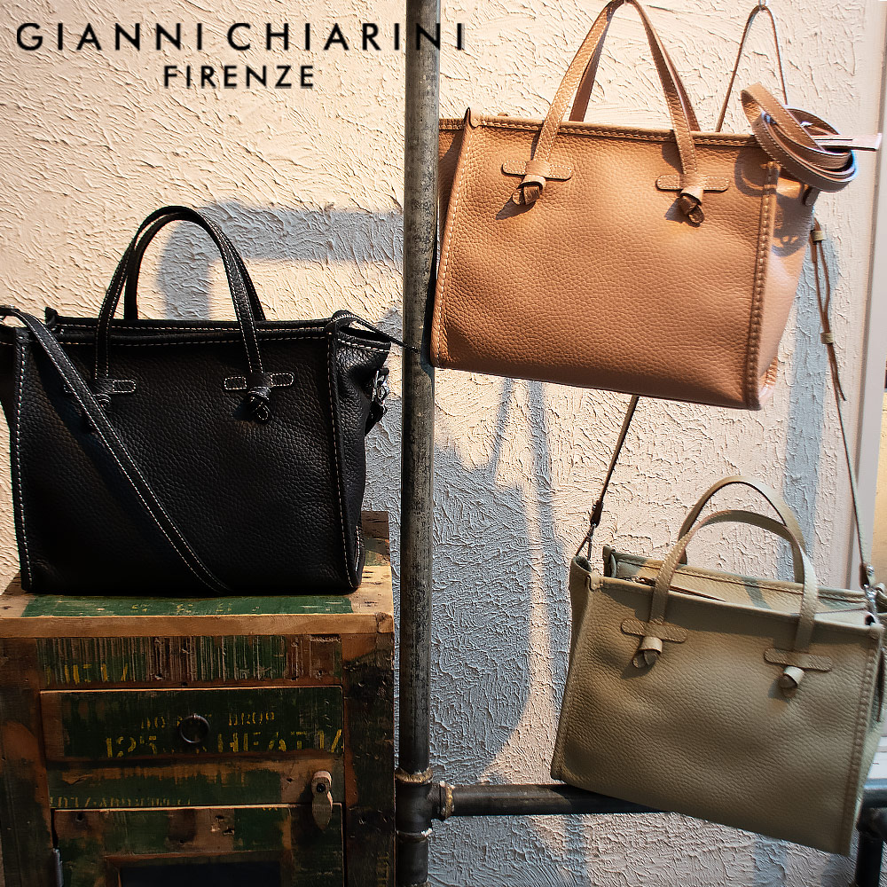 ジャンニキアリーニ GIANNI CHIARINI マルチェッラ S トートバッグ レディース ハンドバッグ レザーバッグ ショルダーバッグ 2WAY 鞄 MARCELLA HIKING S BS 9352 BBL T.U. CLAY WILLOW NERO【送料無料】｜クラウドモーダ