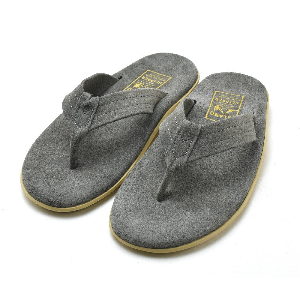 アイランドスリッパ トングサンダル メンズ レディース なめし革サンダル スエードクロス 薄墨色 ISLANDSLIPPER SUEDE THONG【貨物輸送無料】 サンダル-靴