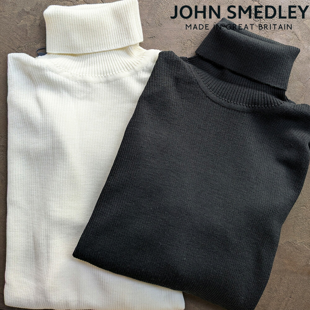 ジョンスメドレー JOHN SMEDLEY MASSEY セーター ハイネック レディース タートルネック ニット ブラック ホワイト【送料無料】｜クラウドモーダ