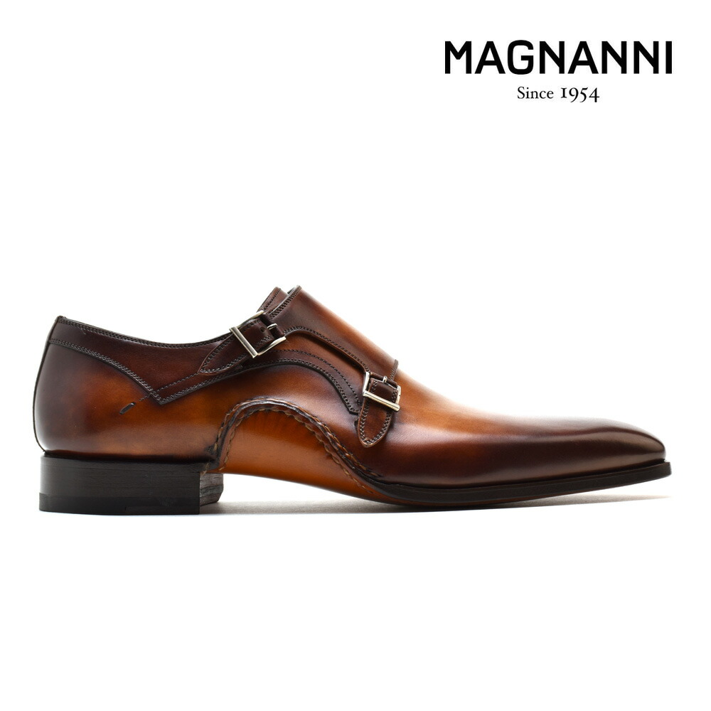 マグナーニ MAGNANNI ダブルモンク 43 レザーシューズ オパンカ製法-