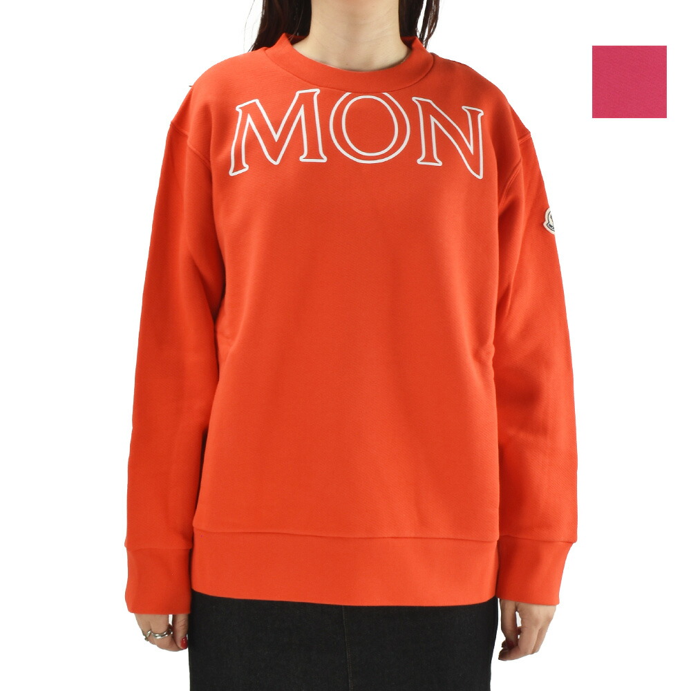 モンクレール トレーナー レディース スウェット ビッグロゴ オーバーサイズ ピンク オレンジ SWEATSHIRT MONCLER 【送料無料】