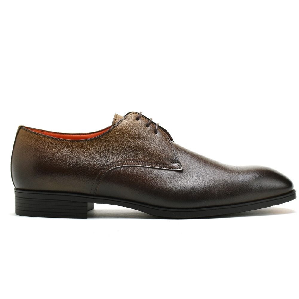 サントーニ ビジネスシューズ メンズ ドレスシューズ プレーントゥ 外羽根式 革靴 ダークブラウン 茶 Santoni【送料無料】