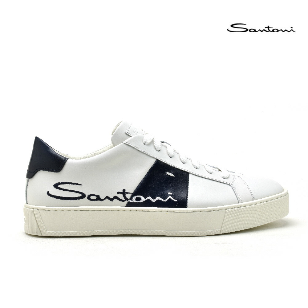 サントーニ スニーカー メンズ ローカット レザー ホワイト 白 Santoni Mbglpnngtbdi60 激安の