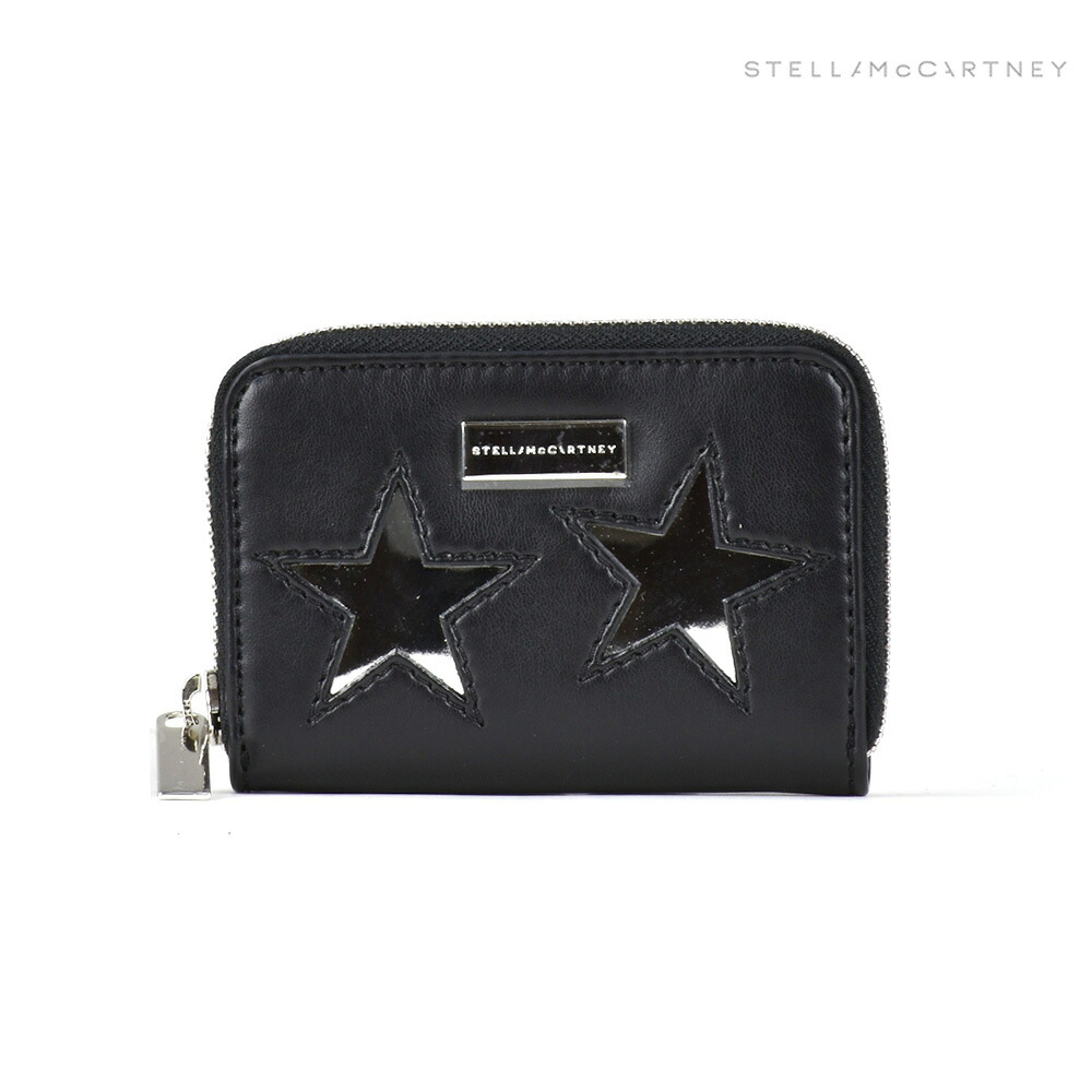 ステラマッカートニー STELLAMcCARTNEY 431022W9968/1000 METALLIC STARS ECO ALTER コインケース 小銭入れ ブラック 黒 レディース SLG Black｜クラウドモーダ