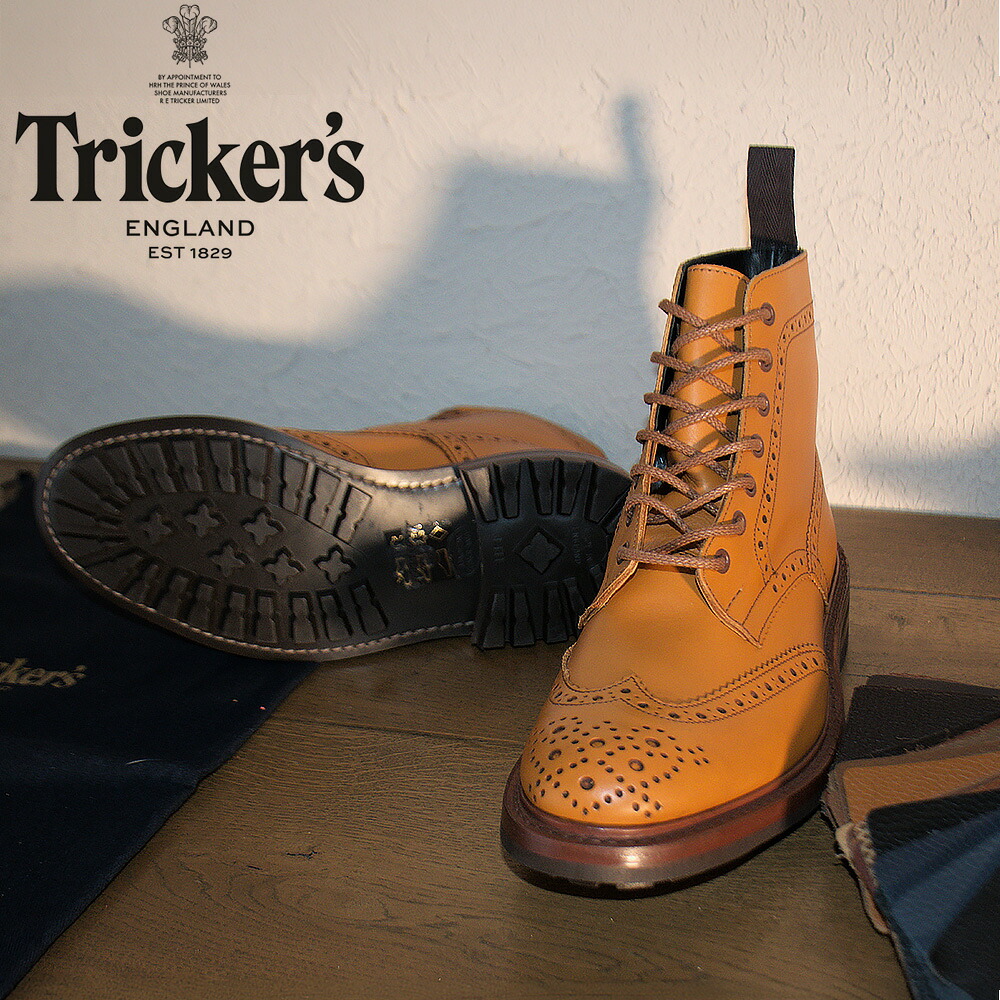 トリッカーズ TRICKER\u0027S カントリーブーツ M2508 ショッピングセンター英トン メンズ コマンドソール ウィングチップ エーコン Acorn Olivvia Classic Brogue Boots【貨物輸送無料】