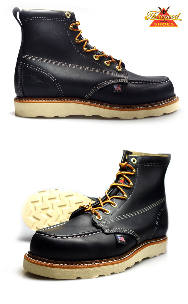 thorogood boots moc toe black