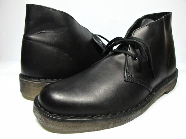clarks desert boot black leather