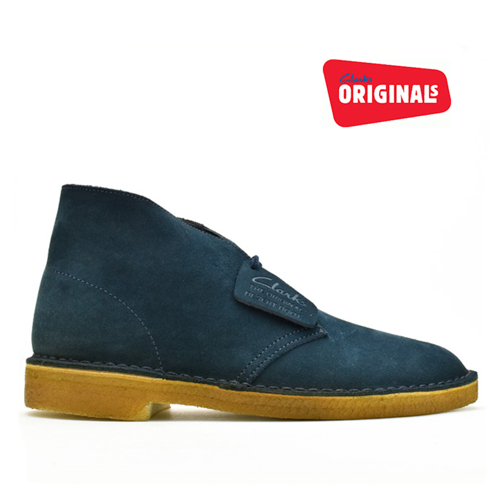 clarks desert boots blue