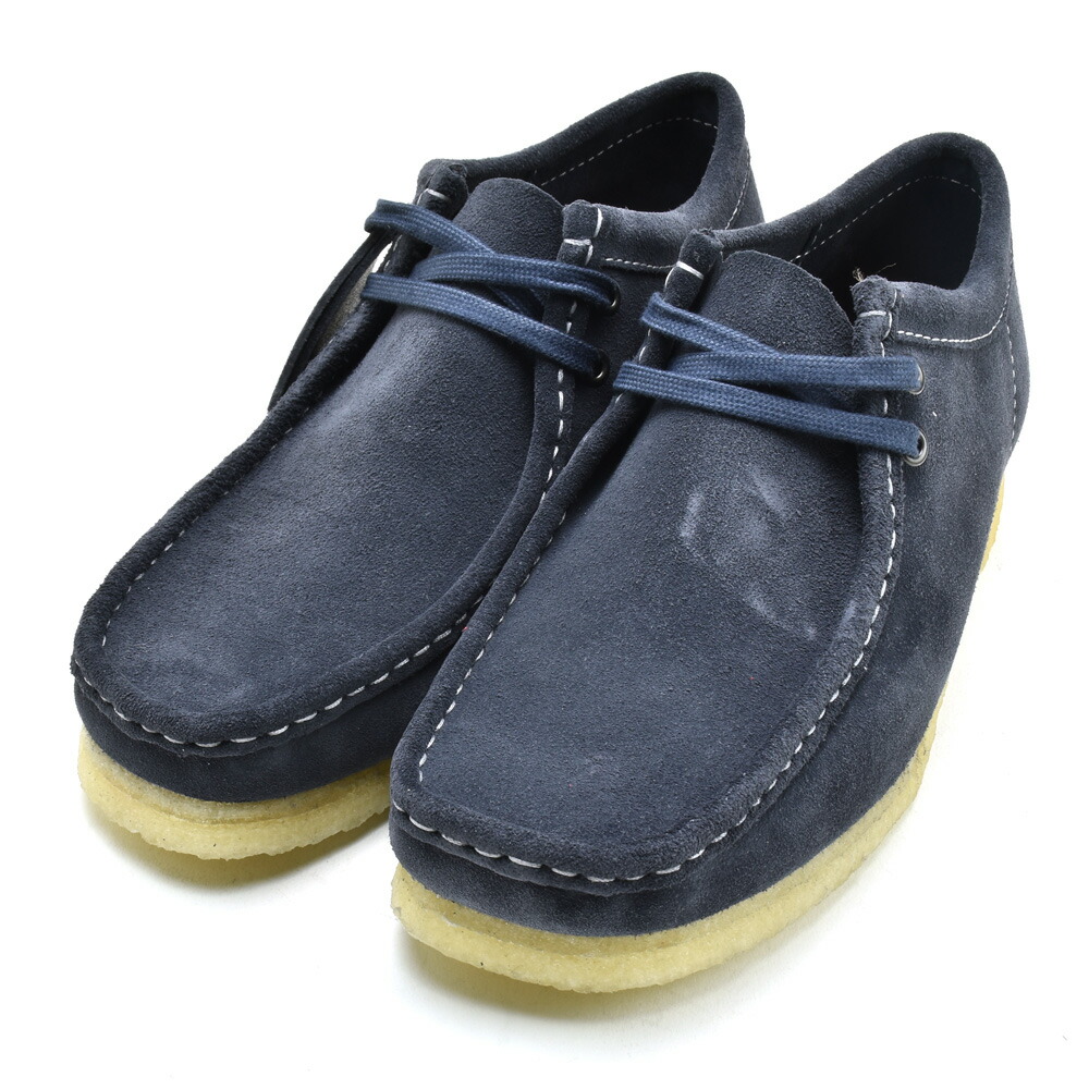 最大58 Offクーポン クラークス オリジナルス ワラビー メンズ ローカット モカシン シューズ インク スエード ネイビー系 Clarks Originals Wallabee Fucoa Cl