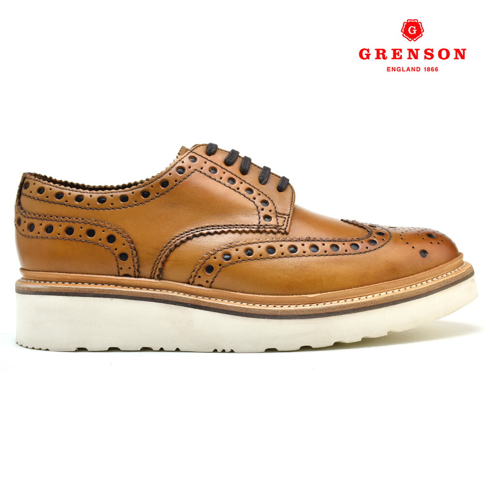 【楽天市場】グレンソン アーチー ドレスシューズ メンズ ブローグシューズ ウイングチップ ブラウン GRENSON ARCHIE【送料無料】 :  クラウド・シューカンパニー