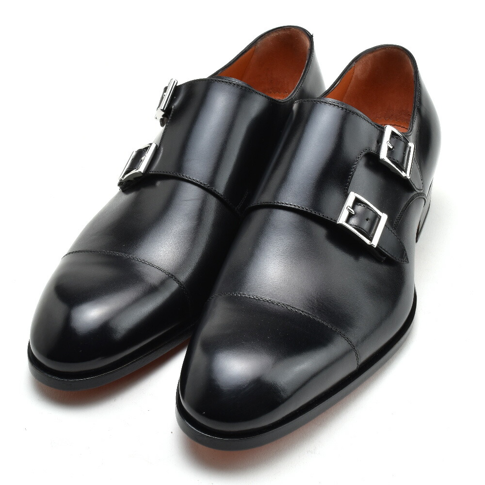 サントーニ ビジネスシューズ メンズ ブラック ドレスシューズ Santoni