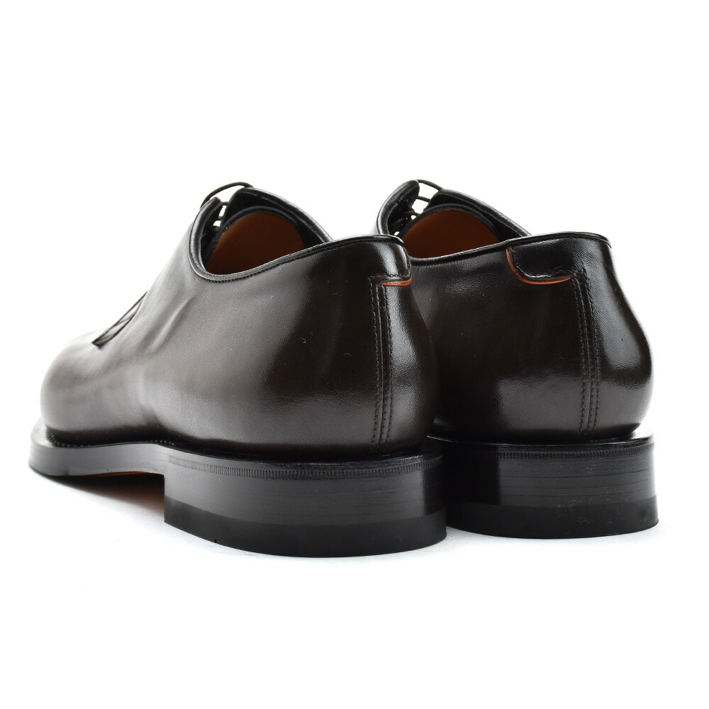 配送日指定可 未使用 SANTONI 9 15004 ストレートチップ 茶 箱付 保存