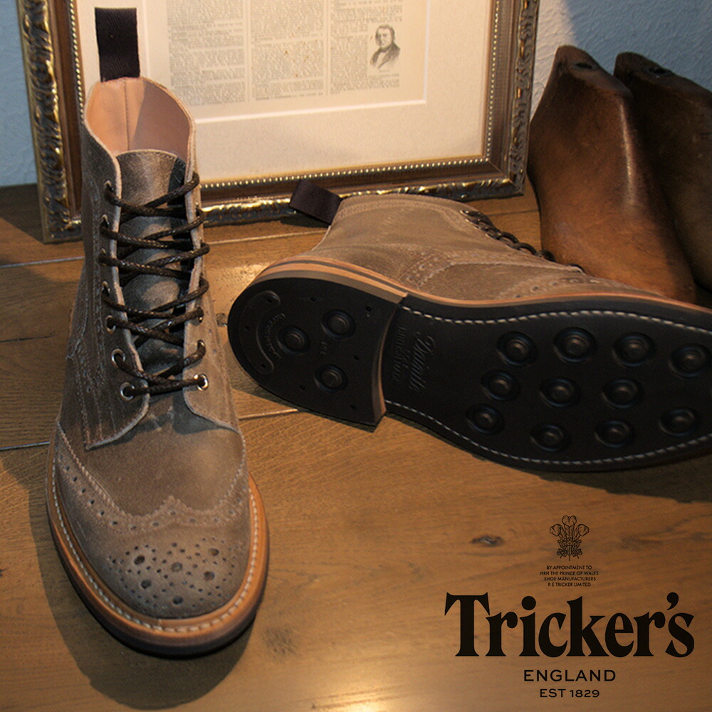 トリッカーズ TRICKER\u0027S カントリーブーツ M2508 ショッピングセンター英トン メンズ ダイナイトソール ウィングチップ 三鞭酒 Champagne Waxy Commander Brogue Boots【貨物輸送無料】