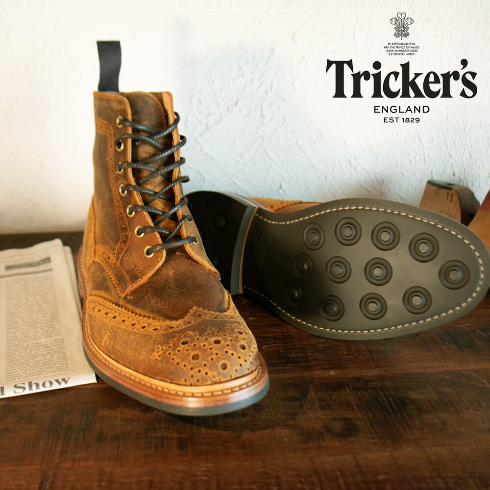 トリッカーズ TRICKER\u0027S カントリーブーツ M2508 ショッピングセンター英トン メンズ ダイナイトソール ウィングチップ キューバ共和国 Cuba Waxy Commander Brogue Boots【貨物輸送無料】