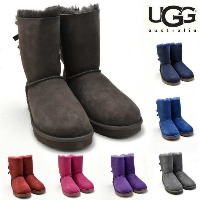美品■UGG アグ【24.0】ナベア リボン ムートン ミニブーツ ブラック 黒 UGG Australia アグ ナベア リボン ムートン ミニブーツ 1012808