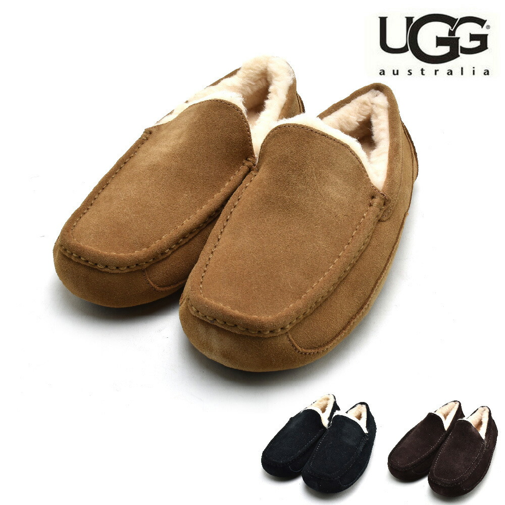 少し豊富な贈り物 アグ アスコット モカシン メンズ スリッポン シープスキン フムートン ブラウン ブラック UGG M ASCOT fucoa.cl