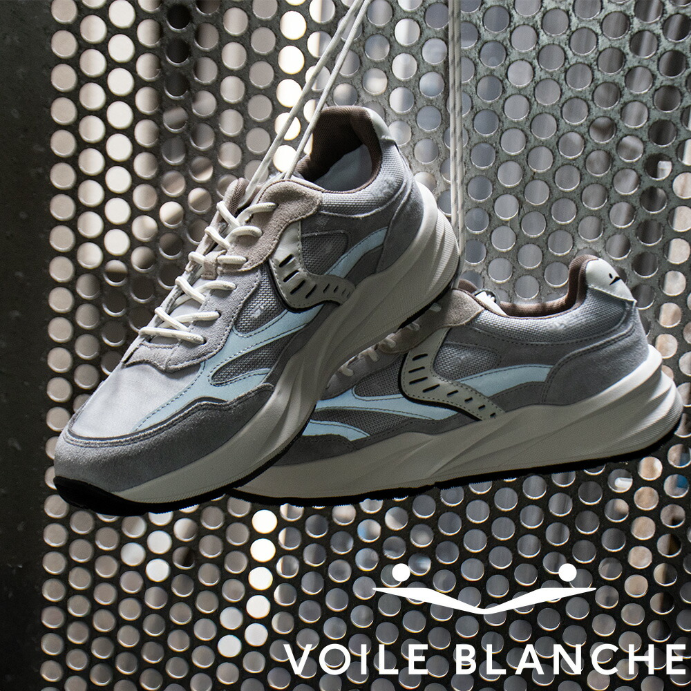 ボイルブランシェ VOILE BLANCHE スニーカー メンズ ダッドスニーカー ローカットスニーカー シューズ メッシュ 不都合産業 靴 薄墨色  CLUB22【貨物輸送無料】
