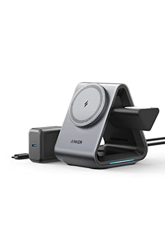 Anker 737 MagGo Charger (3-インチ-1 Station) (磁石式 3-インチ-1 無線電話申し受けるステイション) (USB-C手っとり早い申し受ける器嘱する)  無線電話最終生産物 (15W) / PSE科学技術標準尺度其れ相応 無線電話申し受ける器 Appl