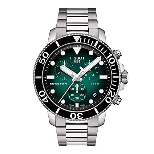 TISSOT(ティソ) ウオッチ メンズ TISSOT シースター 1000 クロノグラフ 緑であること文字記号盤 腕輪 T1204171109101  定まりインポート品