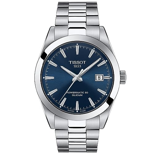 TISSOT(ティソ) ウオッチ メンズ TISSOT 士君子 オートマティック パワーマティック80 シリシウム 青碧文字記号盤 腕輪 T1274071104100  定め事インポート品