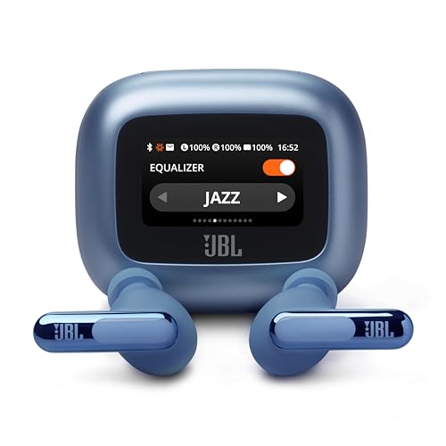 JBL LIVE BEAM 3 ワイヤレスイヤホン スマート充電ケース/LDAC対応ハイレゾ/マルチポイント/ハイブリッド ノイズキャンセリング/IP55防水/ワイヤレス充電対応/ブルー/JBLLIVEBEAM3BLU