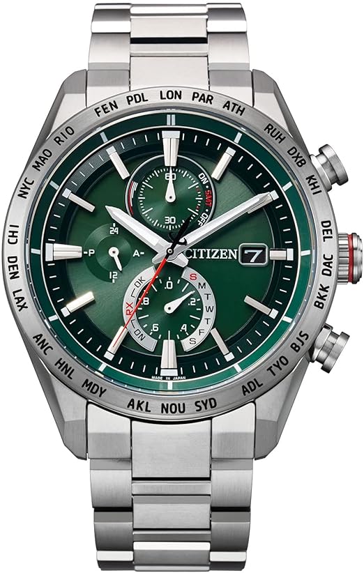 Citizen  ウオッチ アテッサ ATTESA 電磁波ソーラー 雨合羽 緑であること AT8181-63W メンズ しろがね色