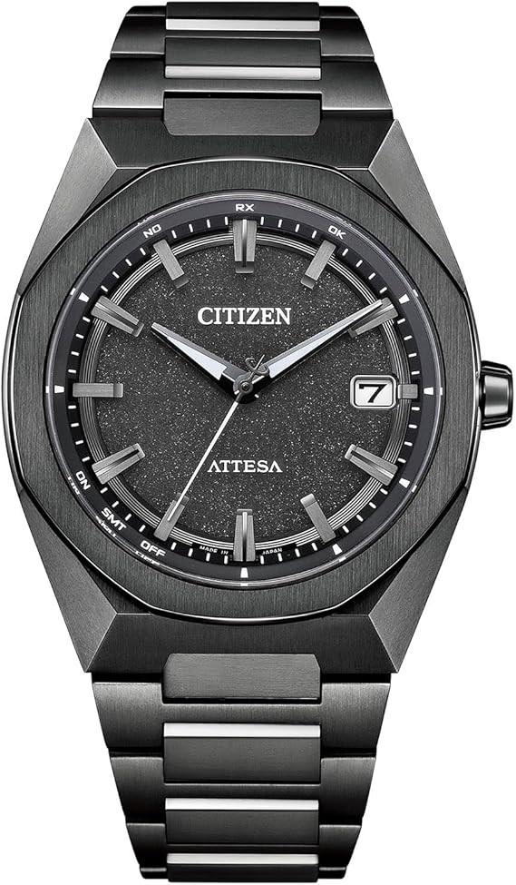Citizen  ウオッチ アテッサ 光発生 エコ 運転 電磁波時辰儀 雨合羽 黒 八角形ベゼル 黒いことチタン続きもの CB3045-61E メンズ 黒いこと