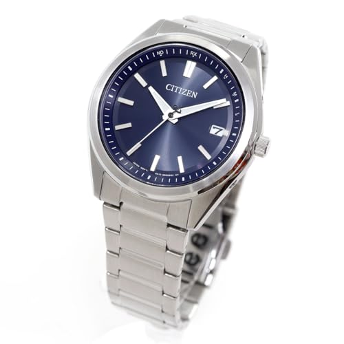 Citizen  腕時計 光発電エコ ドライブ 電波時計 防水 銀 青 国内正規品 AS1080-65L メンズ シルバー