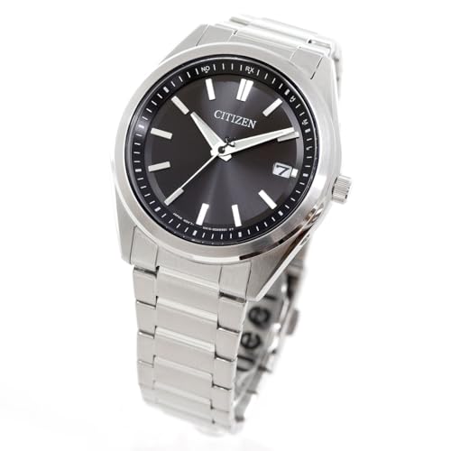 Citizen 腕時計 光発電エコ ドライブ 電波時計 防水 銀 黒 国内正規品 AS1080-65E メンズ シルバー