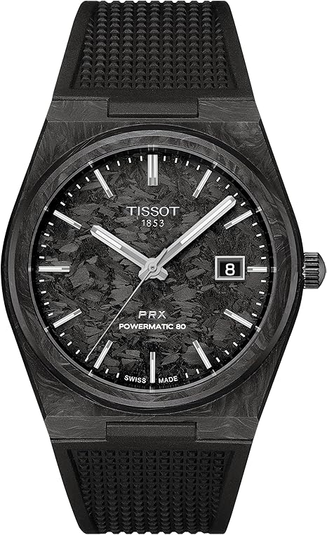 ティソ  ウォッチ TISSOT PRX パワーマティック80 40MM ラバーストラップ 黒いこと炭素文字記号盤  置き目インポート品  T1379079720100