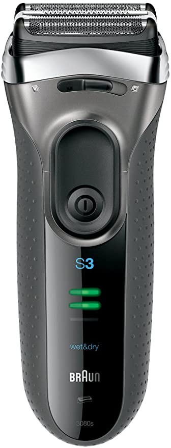 ブラウン メンズ電気シェーバー シリーズ3 3080s-S 3枚刃 水洗い/お風呂剃り可 シルバー