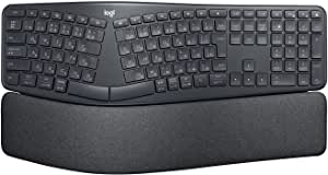 ロジクール ERGO K860 エルゴノミック スプリット キーボード bluetooth Unifying Windows Mac ワイヤレスキーボード ワイヤレス 無線 パームレスト 国内正規品 グラファイト｜cloudstore