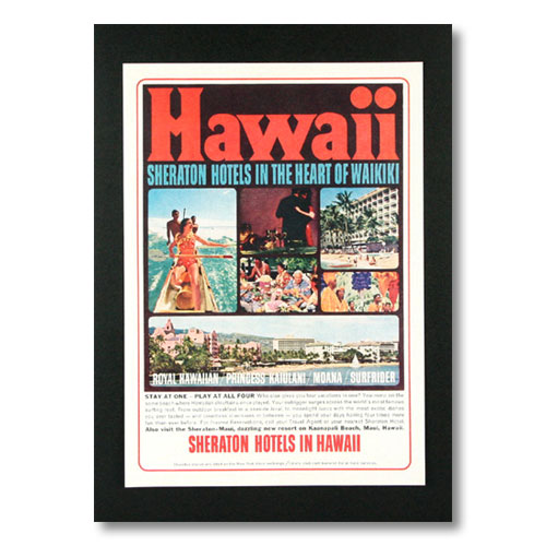 ハワイアンポスター ホテルシリーズ ＜SHERATON HOTELS IN THE HEART OF WAIKIKI＞ G-11 アメリカ雑貨 アメリカン雑貨画像