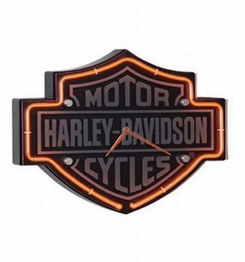 HARLEY-DAVIDSON ハーレーダビッドソン Etched B&S ネオンクロック HDL-16651 壁掛け時計 ネオン管 インテリア ヴィンテージ アメリカ雑貨 アメリカン雑貨