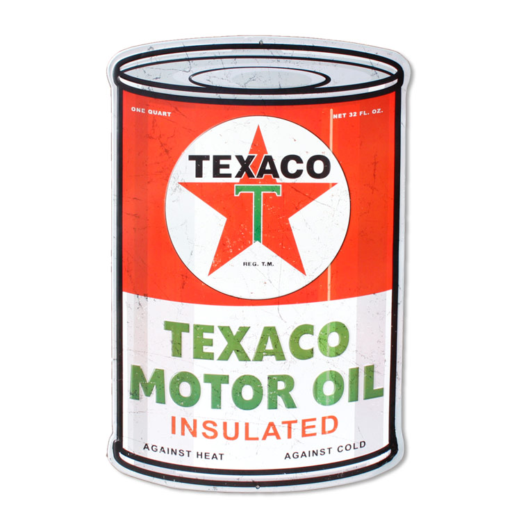 看板 USエンボスサイン BIG テキサコ 看板 OIL CAN 縦56×横36.5cm アメリカ雑貨