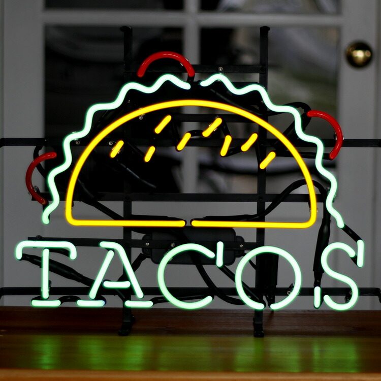 アメリカンネオンサイン TACOS タコス 縦45&times;横58cm 店舗装飾 インテリア レストラン メキシカン アメリカ雑貨｜アメリカン雑貨ＣＯＬＯＵＲ