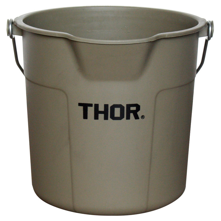 バケツ Thor 10l おしゃれ アメリカ雑貨 オリーブ ガーデニング ラウンドバケツ 掃除 洗車 目盛り付き 21高い素材 ラウンドバケツ