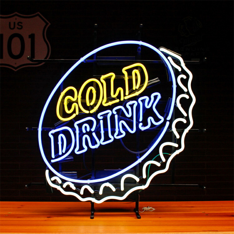 Penny Japan ネオンサイン Cold Drink NEON-1027 H62×W57.5×D14cm（デザイン部：H53×W50cm) 点滅機能 ネオン 看板 店舗装飾 アメリカン雑貨