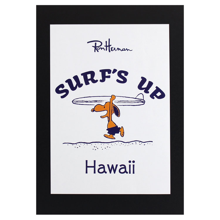 ハワイアンポスター Ronherman スヌーピー Surf S Up Hawaii コード無し B4ポスター アメリカ雑貨 アメリカン雑貨 63 Off